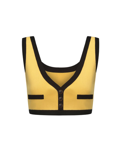 Eliza Vest Top (Yellow)
