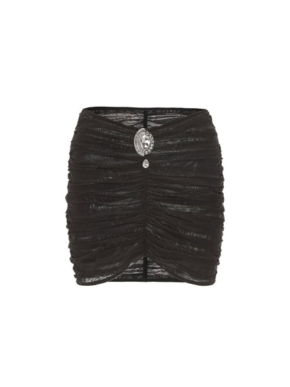 Gabrielle Mesh Skirt (Black) (Final Sale)