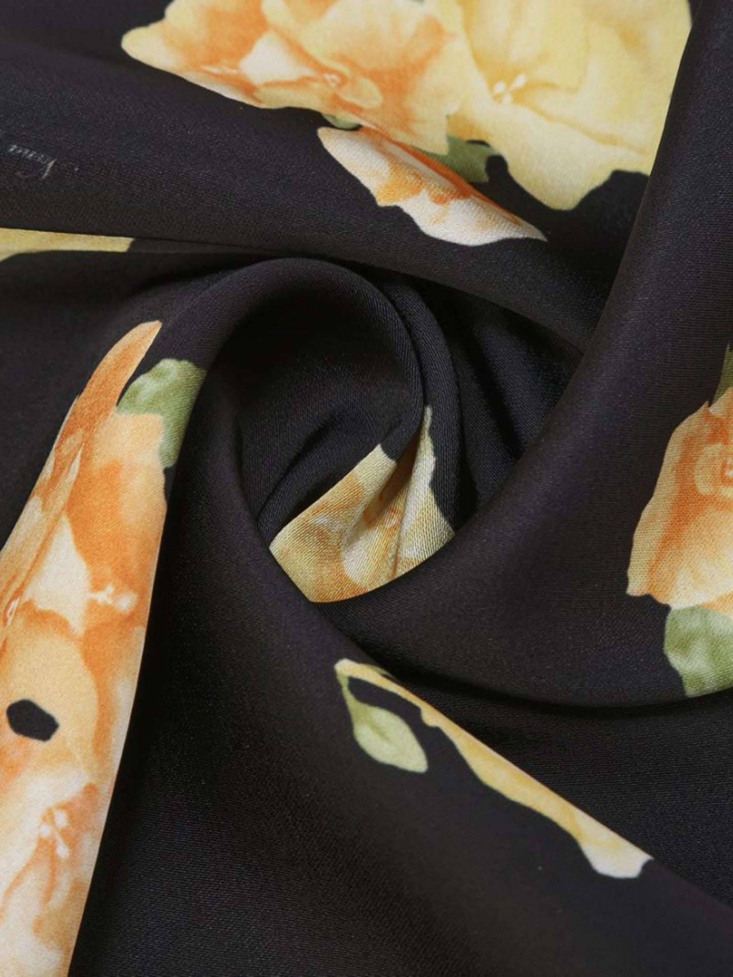 Mara Floral Black Hair Scarf