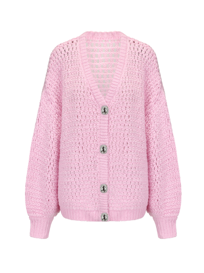 Alexis Cardigan + Scarf Set (Pink) (Final Sale)