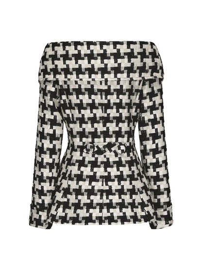 Marlee Plaid Top (Black/White) (Final Sale)
