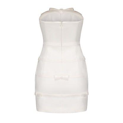 Lucie Bow Dress (White) (Final Sale)