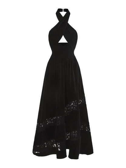 Maxine Velvet Dress (Black) (Final Sale)