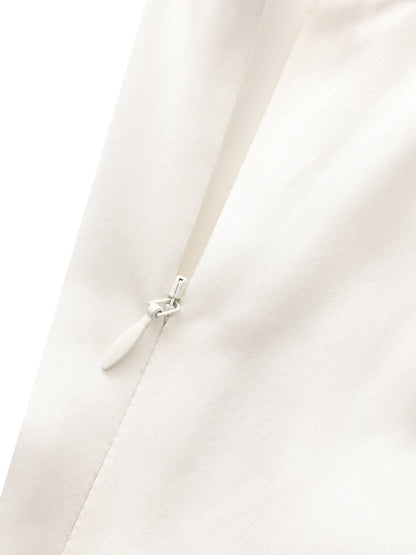 Lila Satin Mini Dress (White)