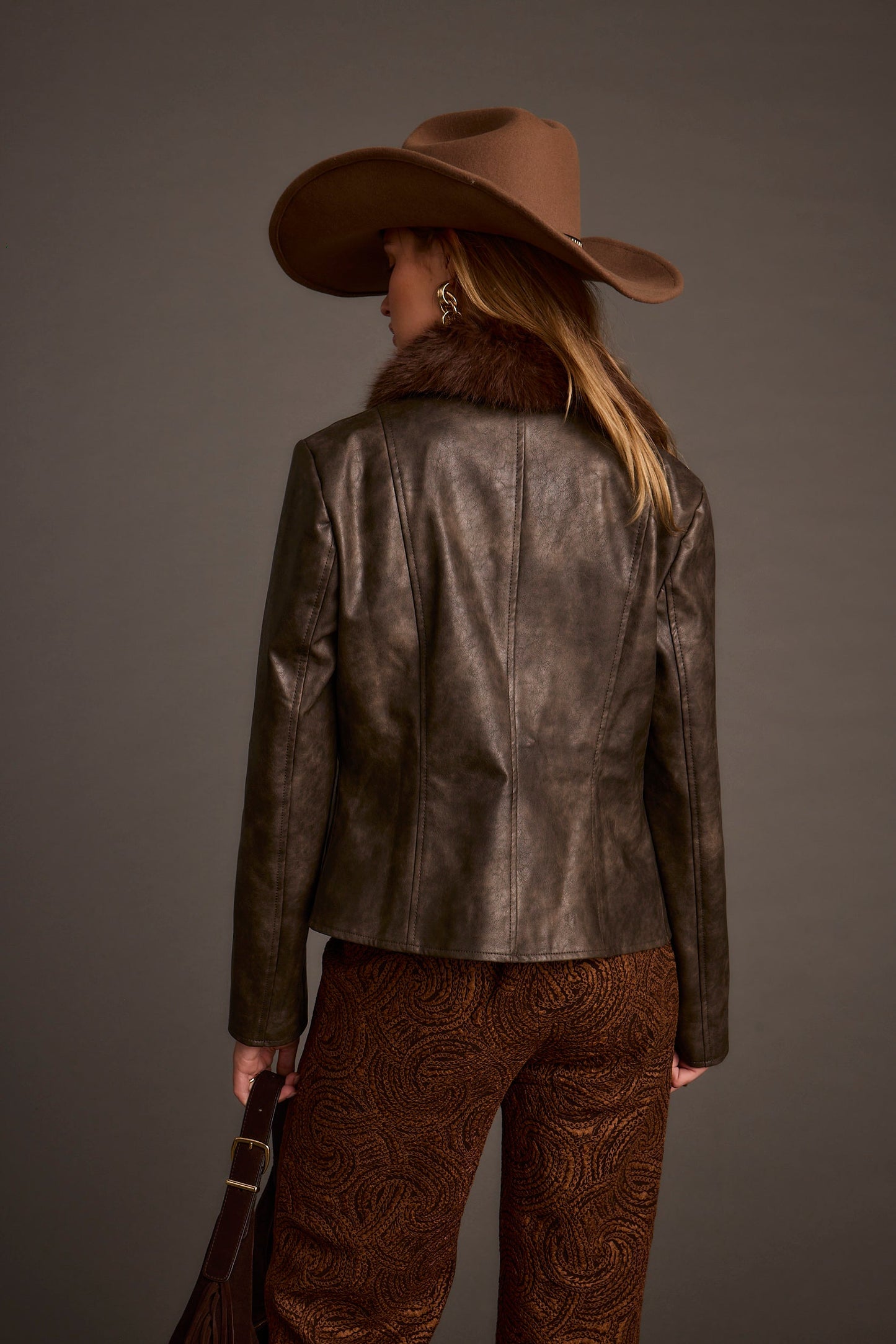 Beckett Espresso Vegan Leather Jacket