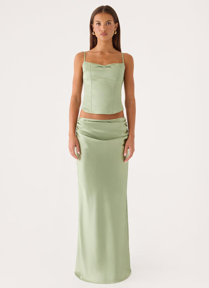 Belle Chime Maxi Skirt - Sage