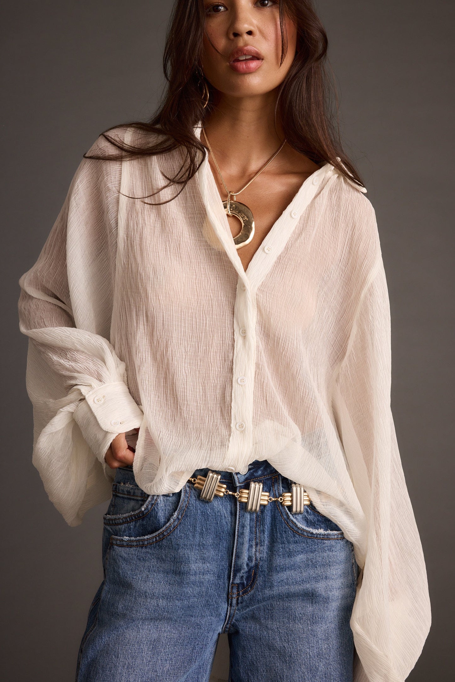 Claudia Ivory Oversized Blouse