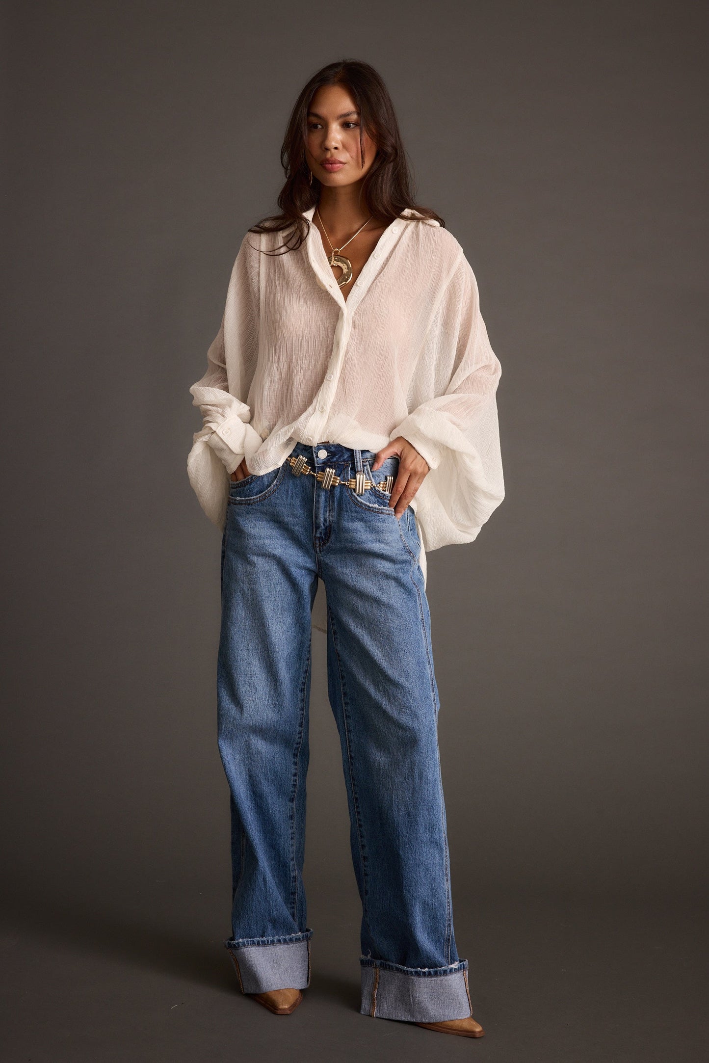 Claudia Ivory Oversized Blouse
