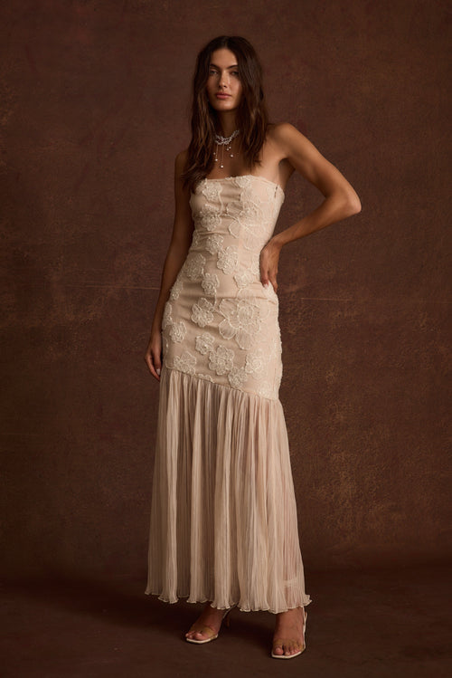 Daylight Blush Embroidered Maxi Dress