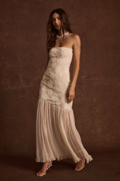 Daylight Blush Embroidered Maxi Dress