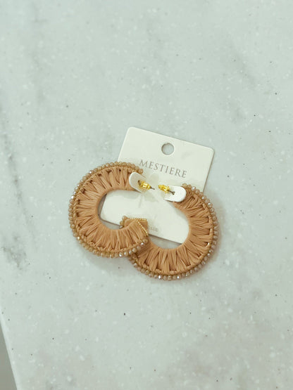 Bella Beaded Raffia Earrings