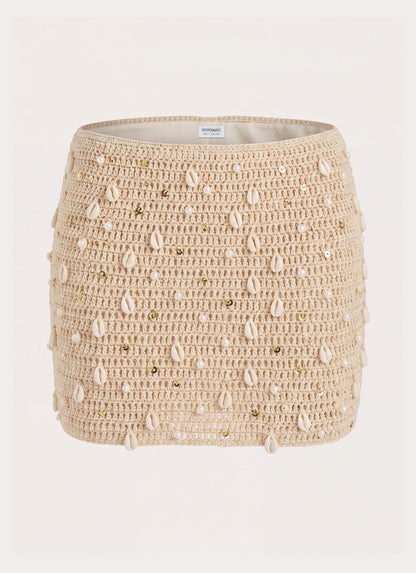 Elaris Crochet Mini Skirt - Ivory