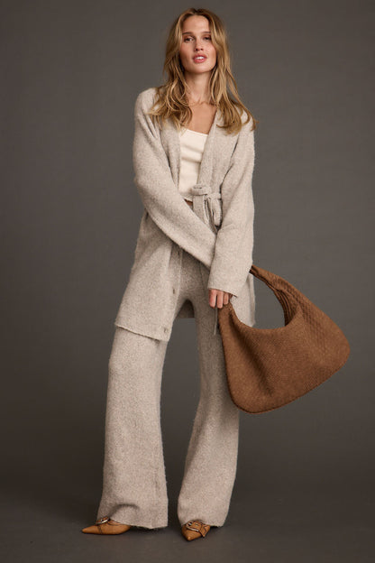 Finley Oatmeal Belted Cardigan