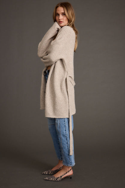 Finley Oatmeal Belted Cardigan