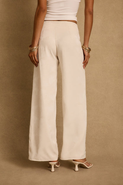 Finnian Ivory Jacquard Trousers