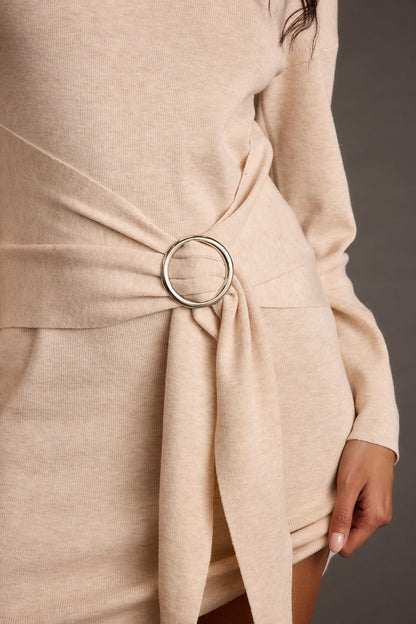 Grayden Cream Belted Mini Dress