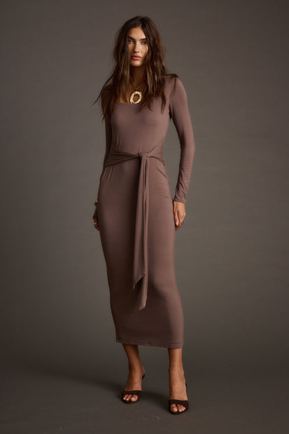 Giavana Dark Taupe Maxi Dress