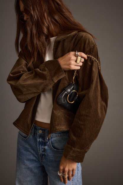 Sienna Brown Vegan Suede Jacket