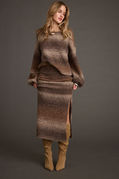Helena Ombre Balloon Sleeve Sweater