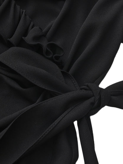 Charlotte Ruffle Black Dress