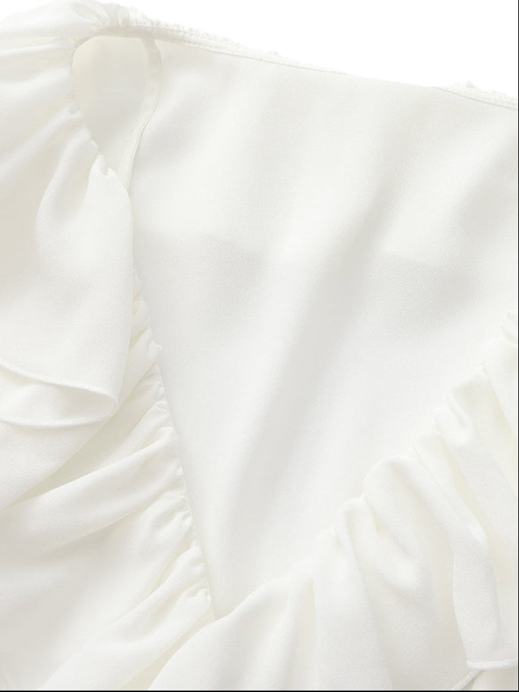 Charlotte Ruffle White Dress