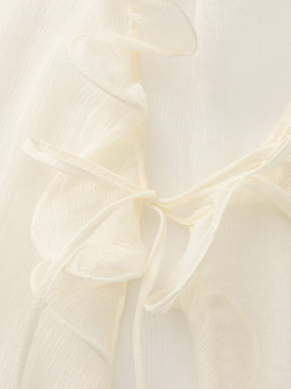 Monroe Ruffle Champagne Blouse