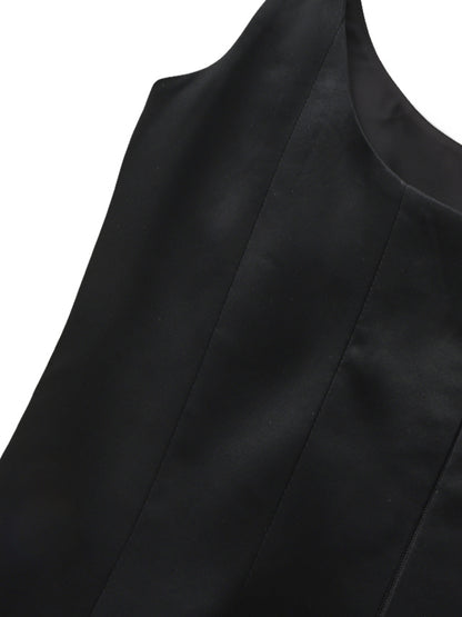 Lauren Satin Black Dress