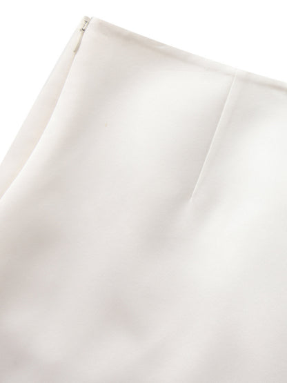 Ayla Satin White Mini Skirt
