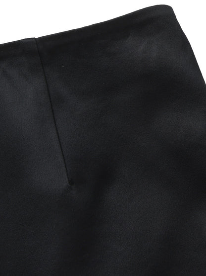 Ayla Satin Black Mini Skirt