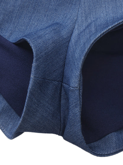 Amara High-Waist Blue Shorts
