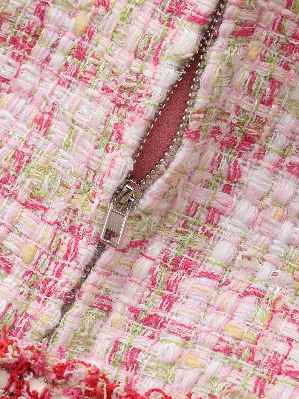 Bianca Metallic-Woven Halter Pink Top