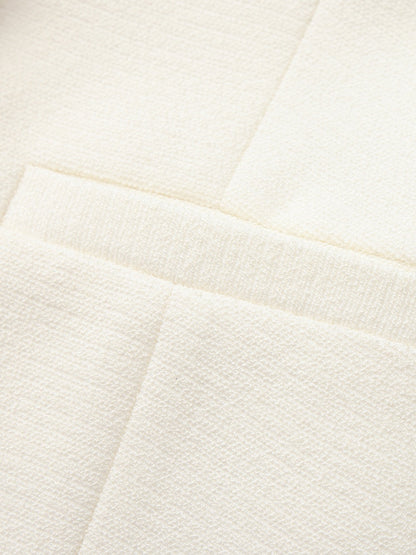 Natalia Tailored Hidden-Placket White Blazer