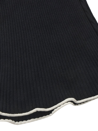 Charlotte Ribbed Black Pants