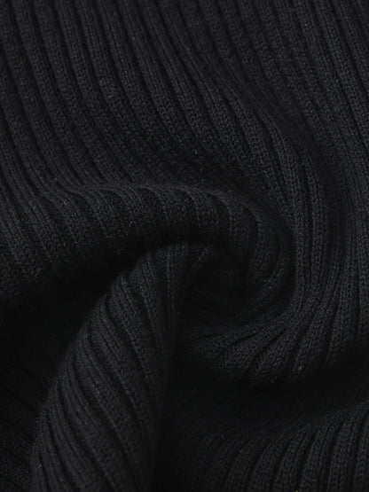 Charlotte Ribbed Black Pants