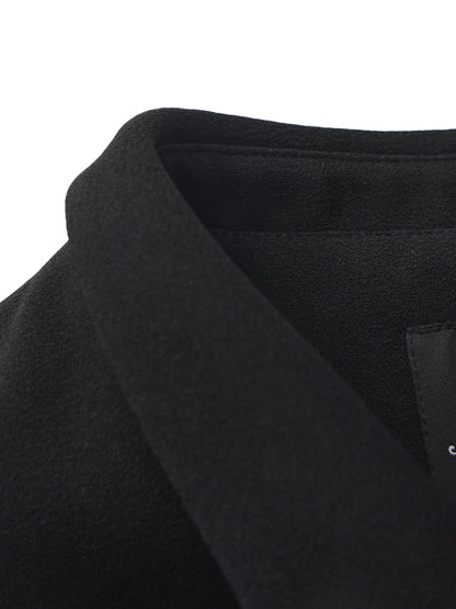 Alina Waist-Cinched Black Top