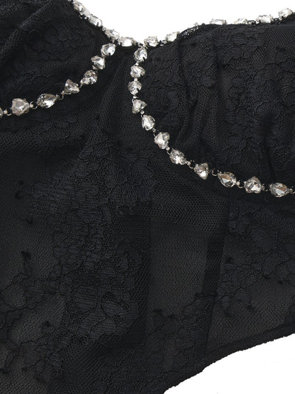 Noemi Lace Bow Black Top