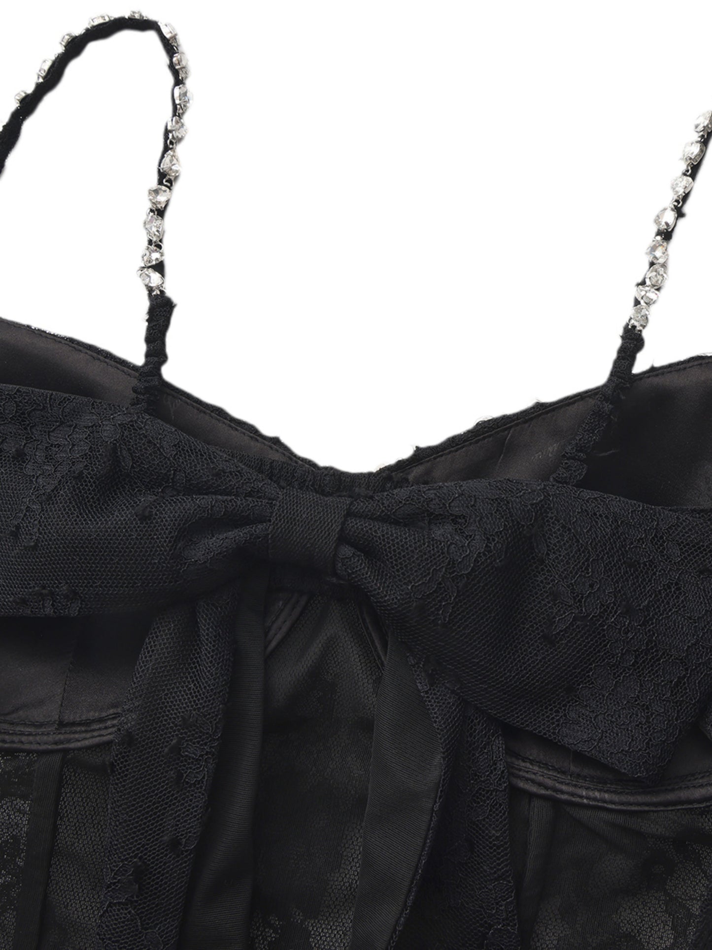 Noemi Lace Bow Black Top
