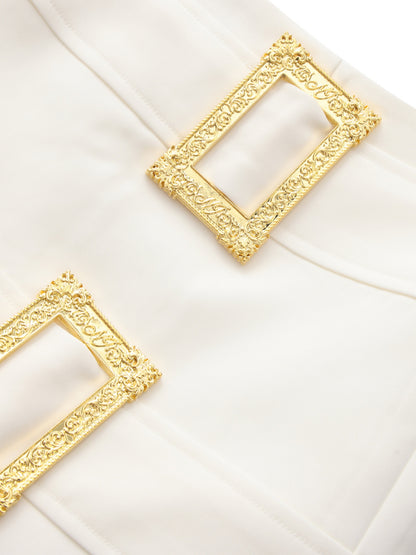 Lou Belted White Skort