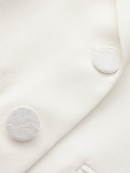 Margot Peak-Lapel White Blazer