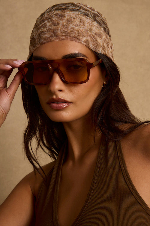 Horizon Tortoise Shell Aviator Sunglasses