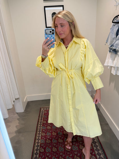 Clare Puff Sleeve Shirt Dress