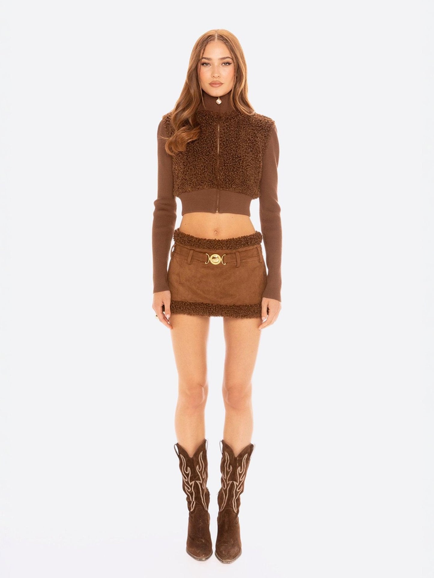 Hailey Knit Jacket (Brown)