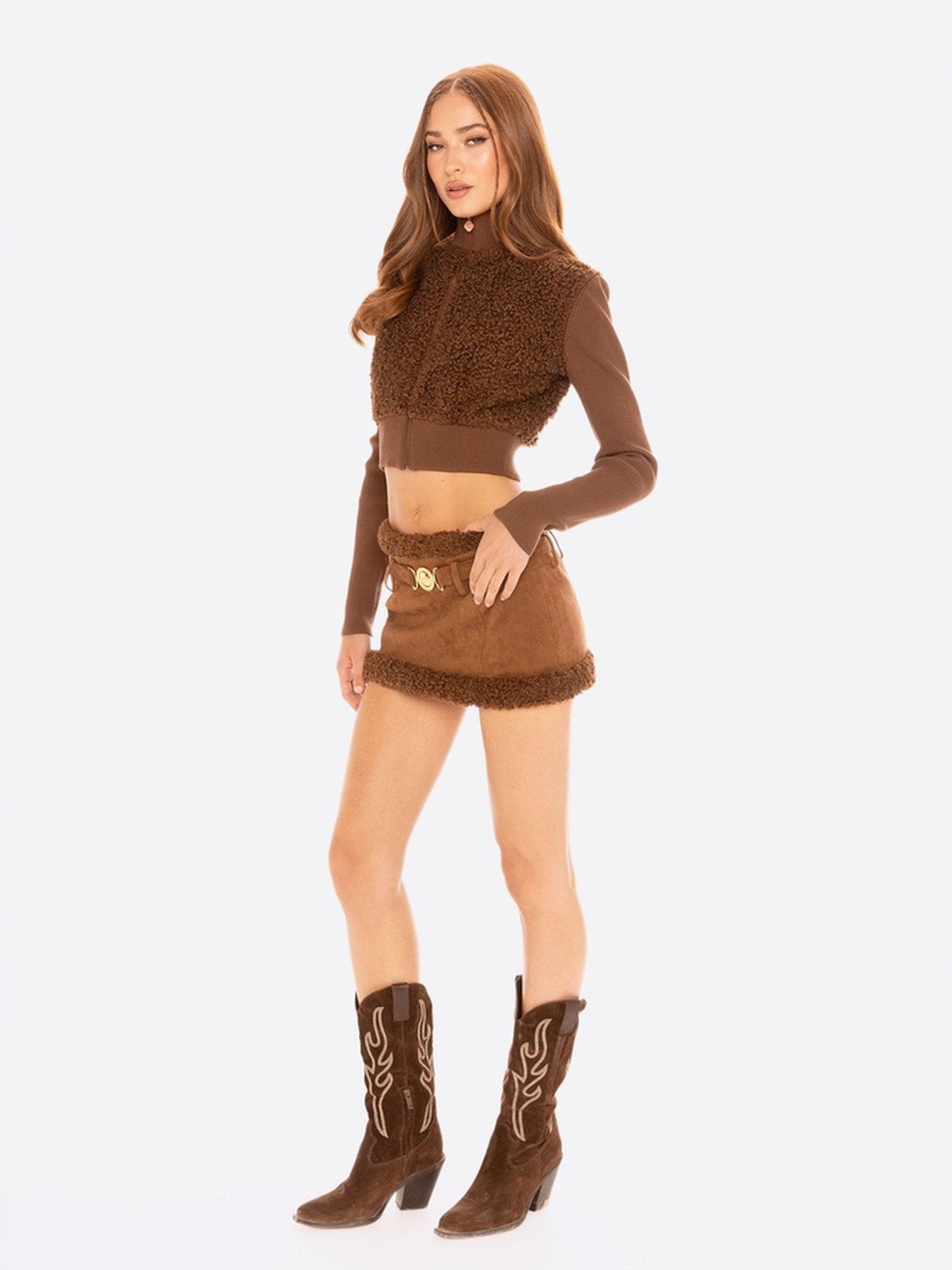 Hailey Knit Jacket (Brown)