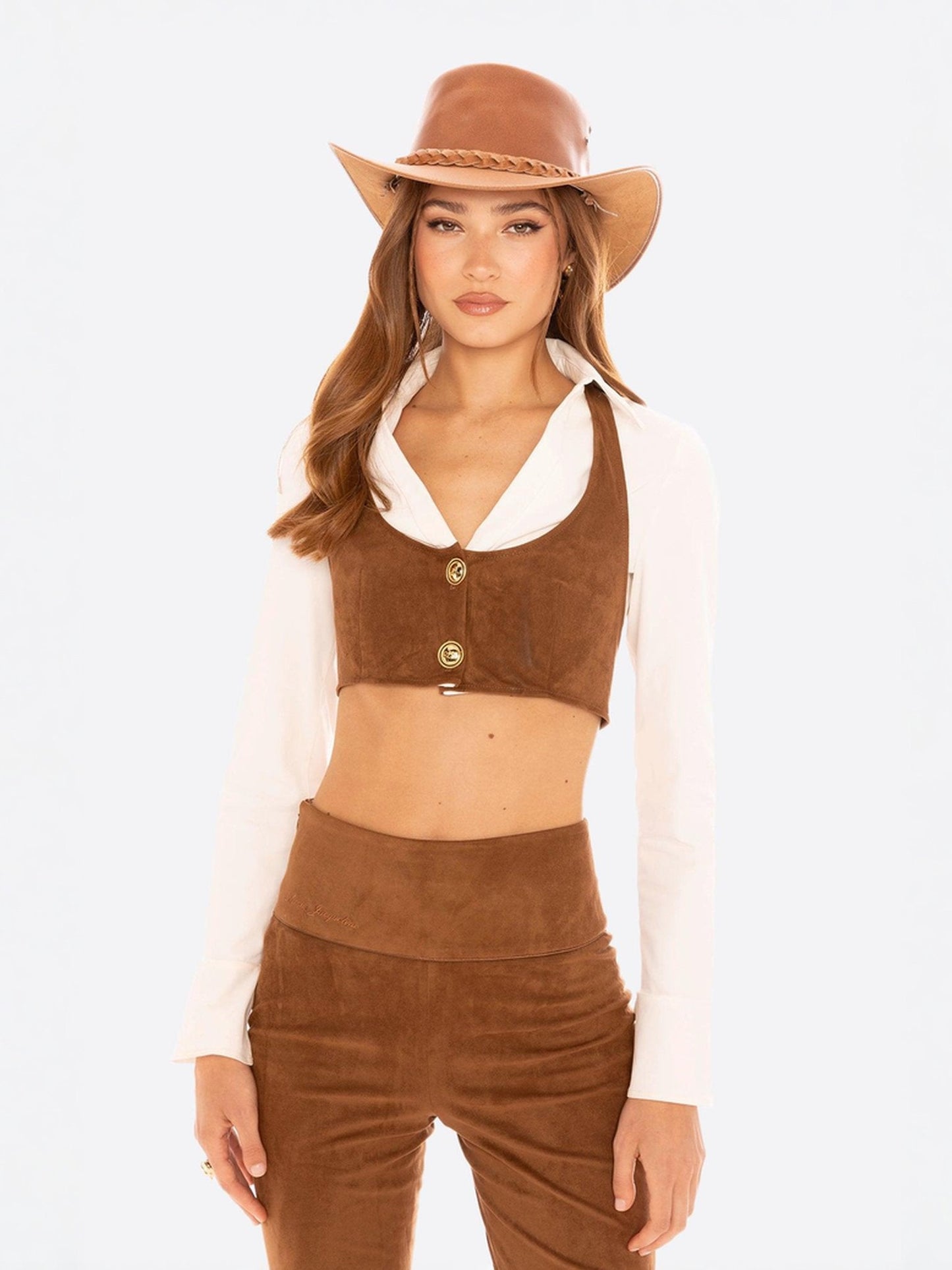 Hailey Flared Pants (Brown)