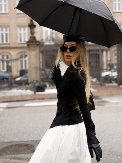 Georgina Tailored Long Sleeve Black Button-Down Shirt