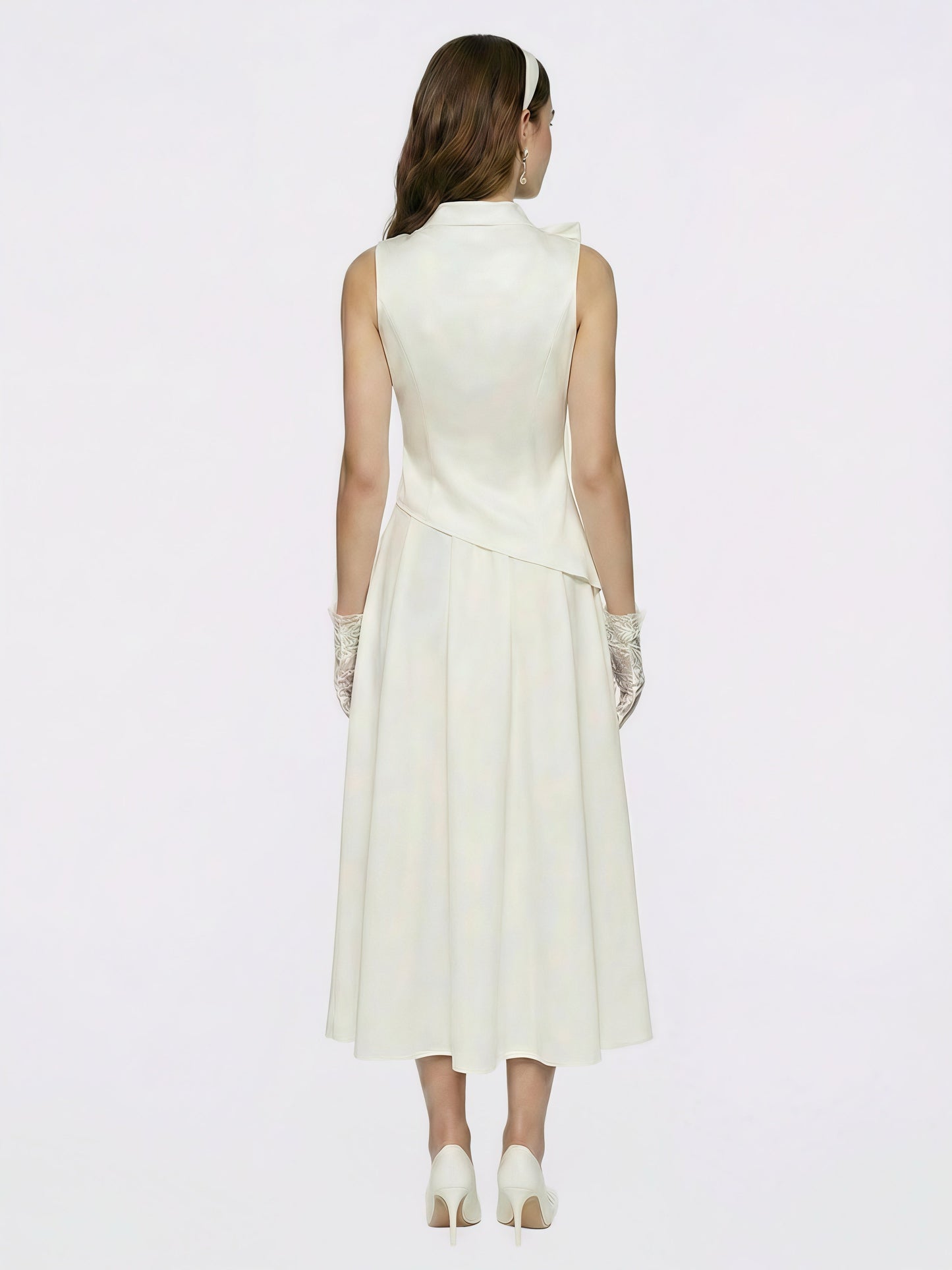 Lily Satin Bow Detail White Top