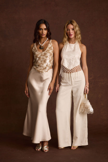 Adara Ivory Shell Payette Bag