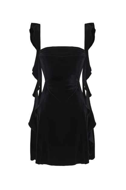 Karina Velvet Dress (Black)