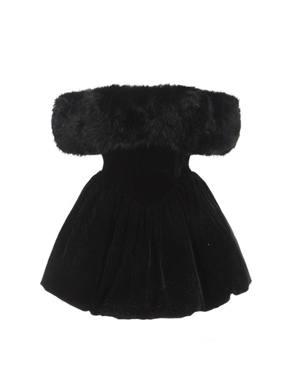 Candice Velvet Dress (Black) (Final Sale)