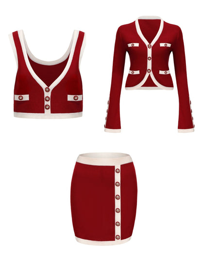 Matilda Knit Set (Red) (Final Sale)